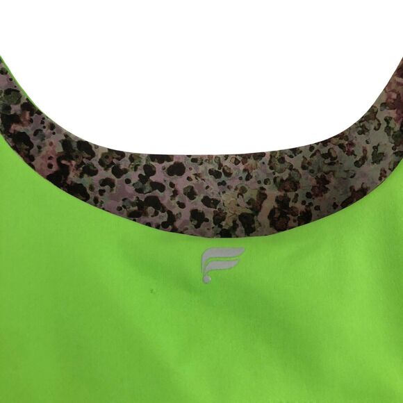 Fabletics Reversible Sports Bra XXS 0-2 Harlyn Earthen Brown Lime Green Citrus - Picture 16 of 16